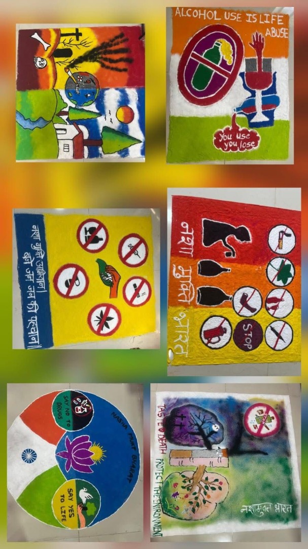 आप्पासाहेब बिरनाळे कॉलेज ऑफ एजुकेशन सांगली येथे रांगोळी प्रदर्श